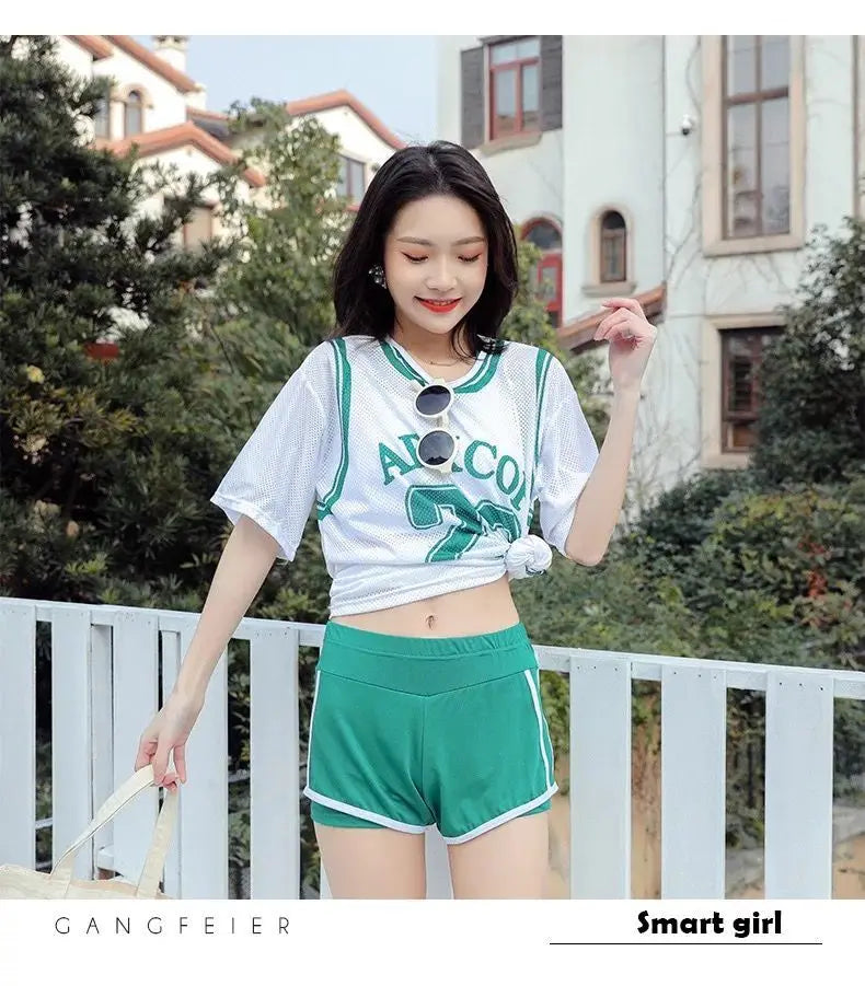 Korean Bikini Sets Women Vacation 3 Pieces Summer Popular New Fashion Beachwear Chic Slim Sexy Swimsuits High Waist Soft Ladies