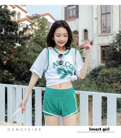 Korean Bikini Sets Women Vacation 3 Pieces Summer Popular New Fashion Beachwear Chic Slim Sexy Swimsuits High Waist Soft Ladies