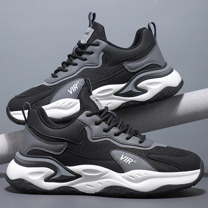 Spring and Summer New Breathable Mesh Casual Men's Running Shoes, Running Casual Sports Shoes, Anti-slip Lace-up Sports Shoes