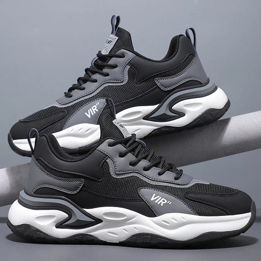 Spring and Summer New Breathable Mesh Casual Men's Running Shoes, Running Casual Sports Shoes, Anti-slip Lace-up Sports Shoes