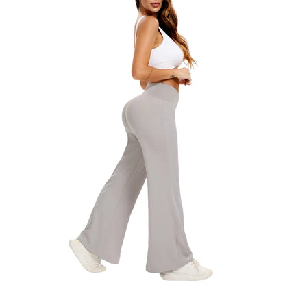 Women’s Yoga Wide Leg Pants High Waist Loose Fit Workout Trousers Casual Lounge Fitness Wear