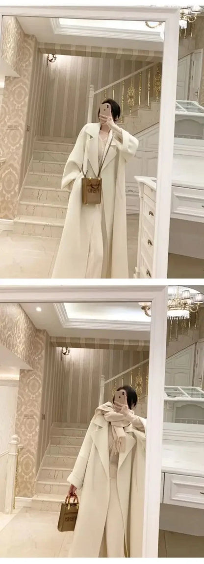 Plus Size New Hot Sale Of The Season Women's Woolen Coat Medium Length Versatile Small Size Tweed Outerwear Autumn Winter Fas...