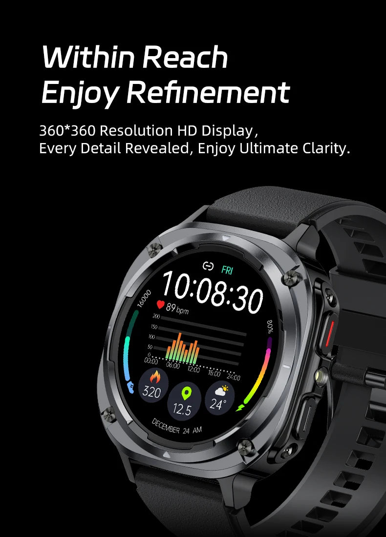 2025 New Watch 7 Ultra Men Smart Watch GPS Heart Rate Blood Oxygen Monitoring AMOLED Voice Call IPX8 LED Flashlight Smartwatch