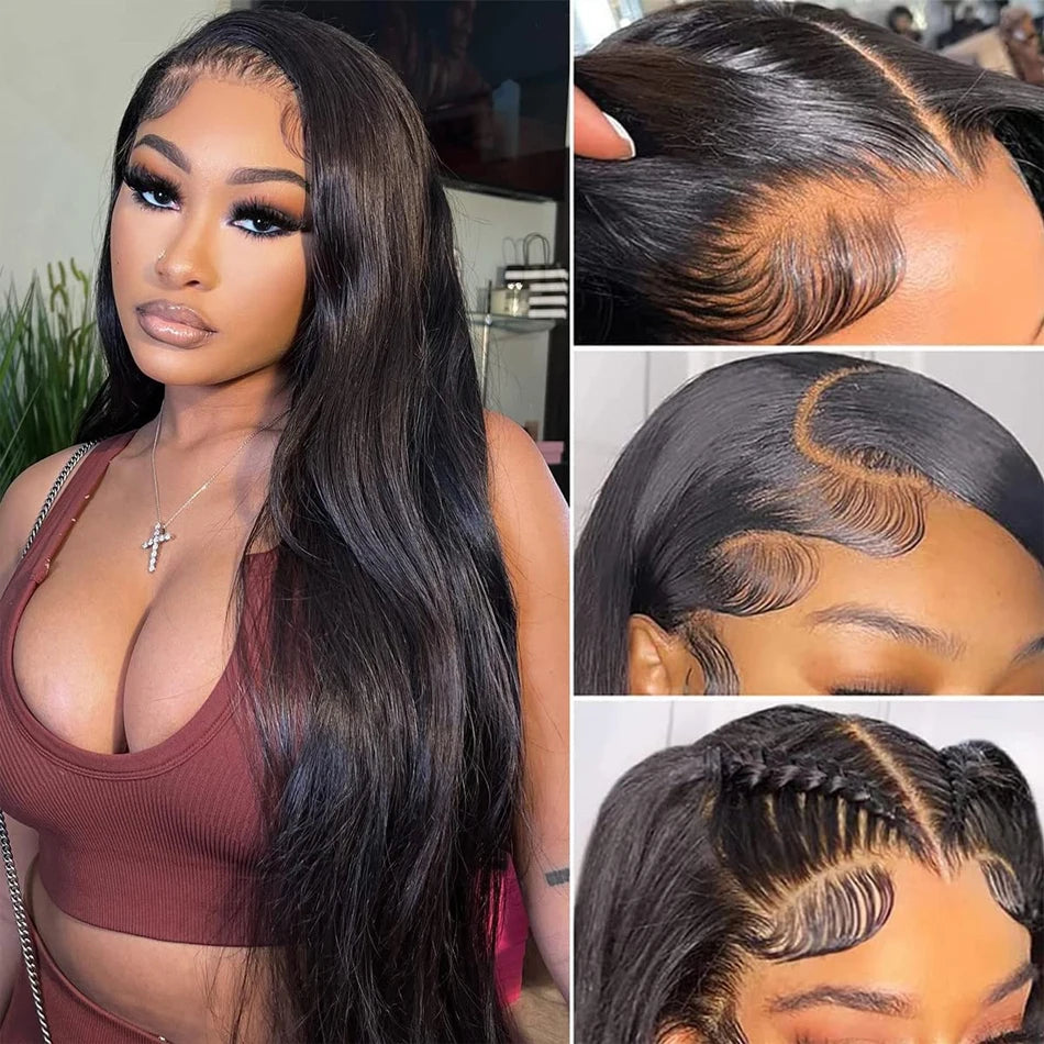 Glueless Wigs HD Transparent Lace Front Human Hair Wig 13x4 13x6 Bone Straight Frontal Wig Pre Plucked 4x4 HD Lace Closure Wig
