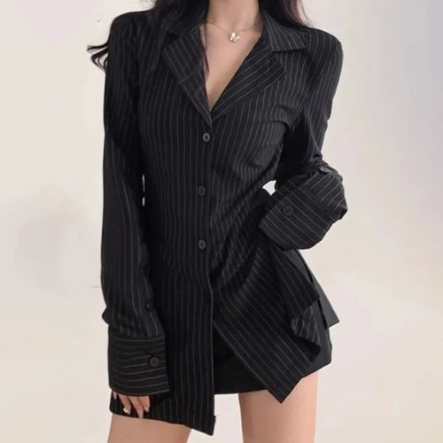 Striped Shirts for Women Turn-down Collar Long Sleeve Blouses Spring 2025 New Fashion Single Breasted Female Shirts