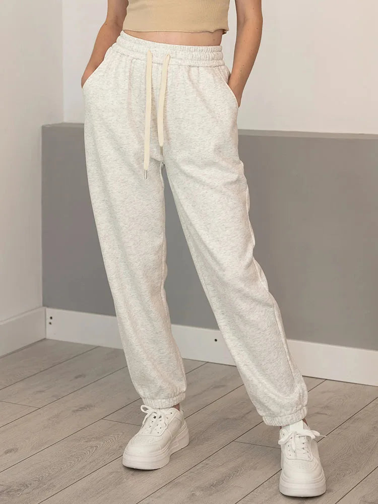 Thick Warm Fleece Sweatpants Women Winter Straight Leg Pants Gray Velvet Trousers Pants Jogger For Women Sweatpants Outfits