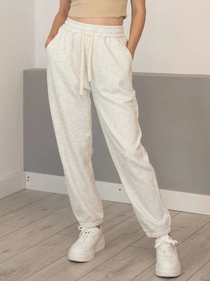 Thick Warm Fleece Sweatpants Women Winter Straight Leg Pants Gray Velvet Trousers Pants Jogger For Women Sweatpants Outfits