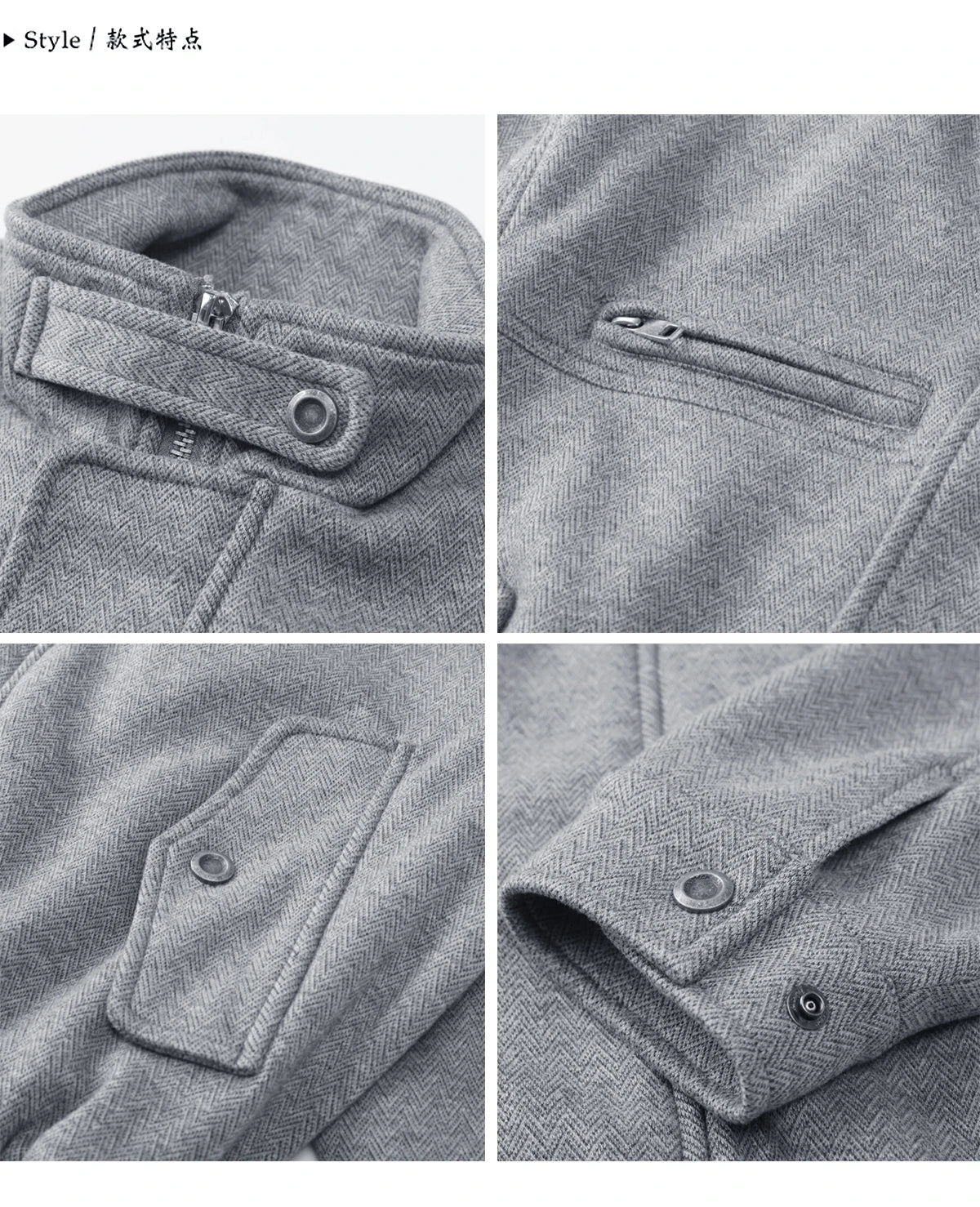 Autumn Winter Woolen Bomber Jacket Men Stand Collar Vintage Fashion Loose Casual Short Cargo Jacket Korean Streetwear Coat