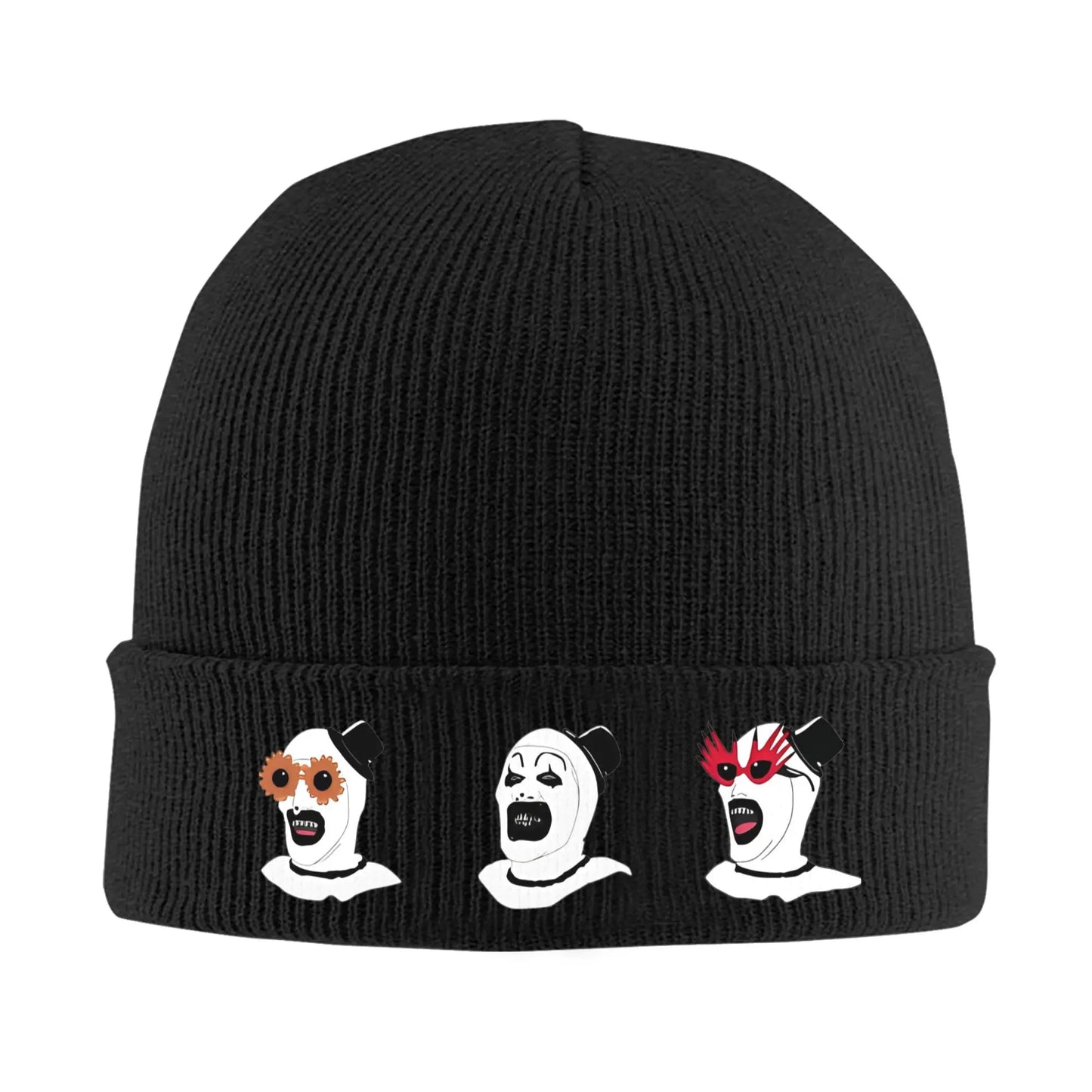 Funny Terrifier Horror Scream Movies Knitted Caps Women's Men's Beanies Winter Hat Acrylic  Crochet Melon Cap