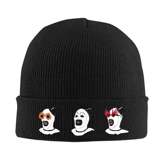 Funny Terrifier Horror Scream Movies Knitted Caps Women's Men's Beanies Winter Hat Acrylic  Crochet Melon Cap