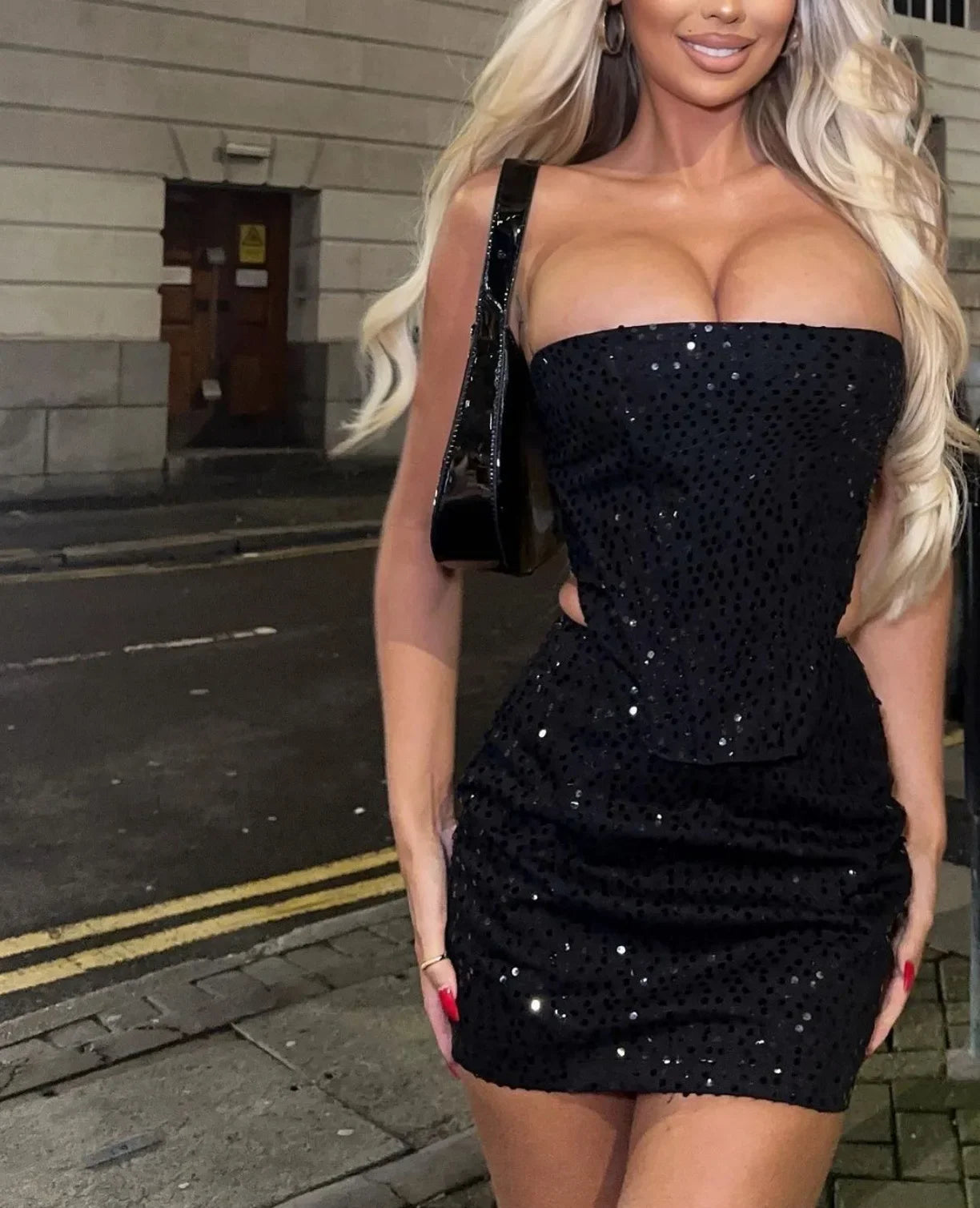 Women Blue Sequined Denim 2 Piece Sets Sexy Strapless Top Stylish Woman Mini Skirt Sets Tweed Set Summer Nightclub Outfits