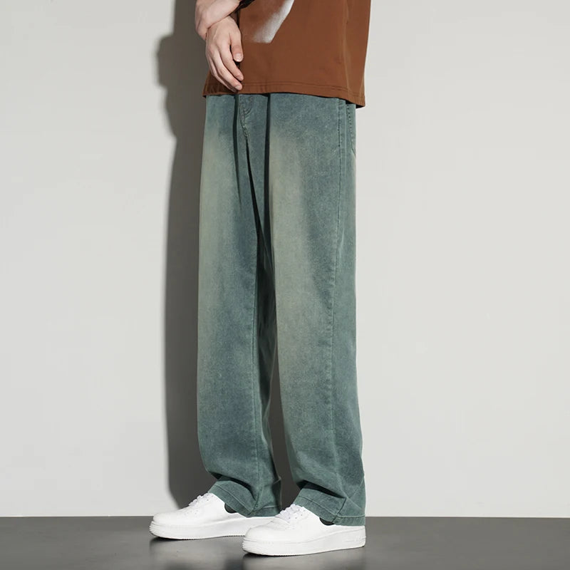 2025ss Autumn 190cm Big Tall Men Stretch Pants Extra Long Length 115cm Pants Large Size Straight-leg Jeans Sports Leisure Clothi