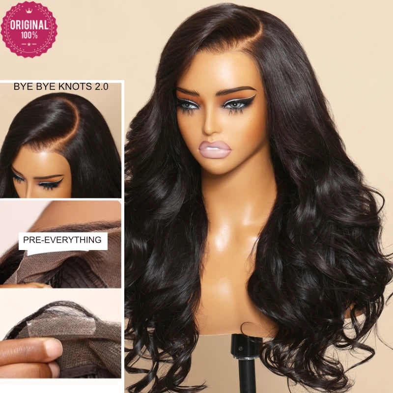 Beautyforever 3D Body Wave Bye Bye Knots Glueless Wig Human Hair Ready to Wear Lace Front Wig 100% Raw Human Hair Wig Drawstring