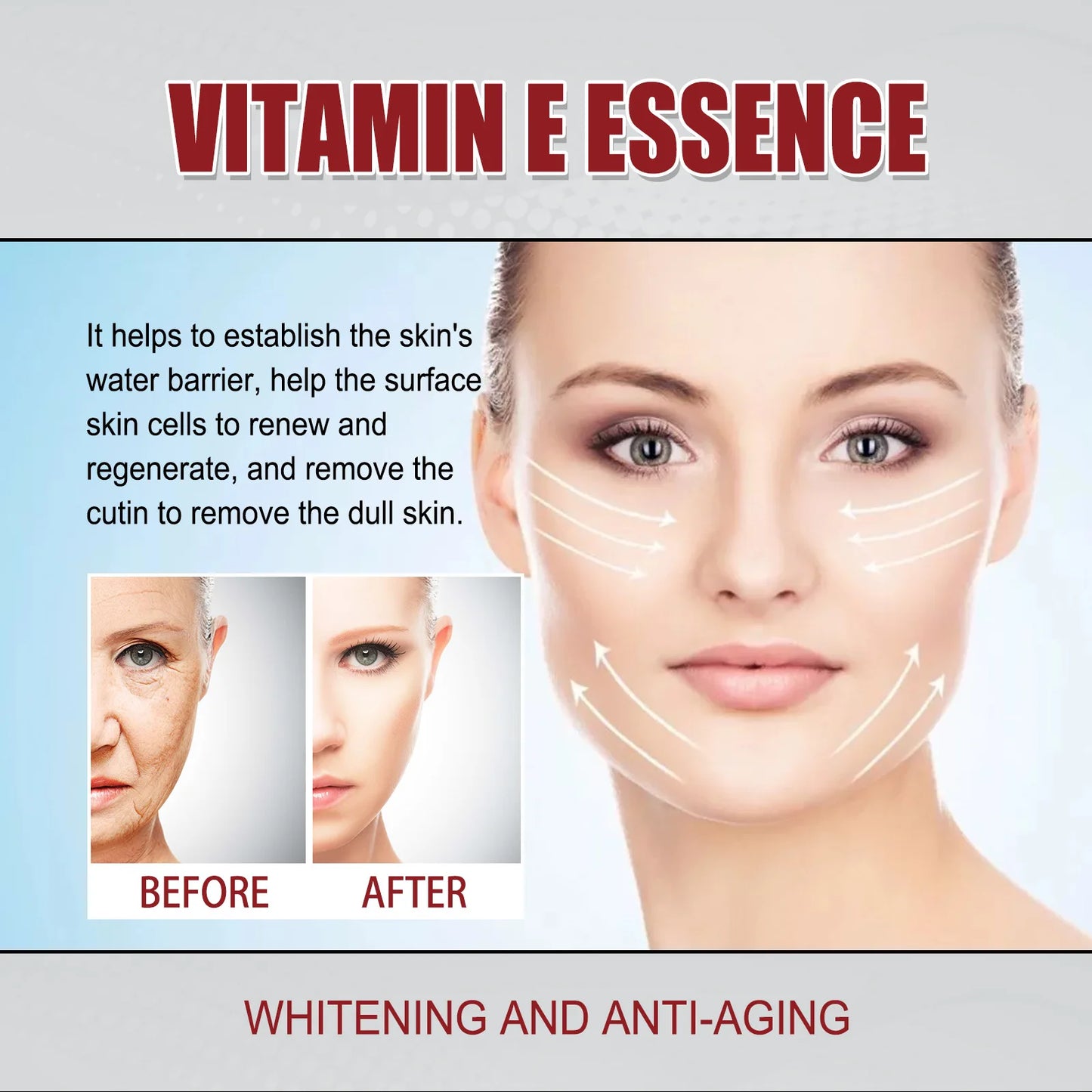 Vitamin E Facial Essence Lightens Fine Lines Brightens Moisturizes and Hydrates The Skin, Facial Skin Care Products 30ML