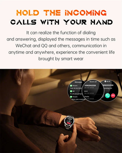 New Outdoor Sport Smart Watch Men 1.46" AMOLED Screen LED Flashlight 515mAh Battery 10ATM Waterproof Bluetooth Call Smartwatch