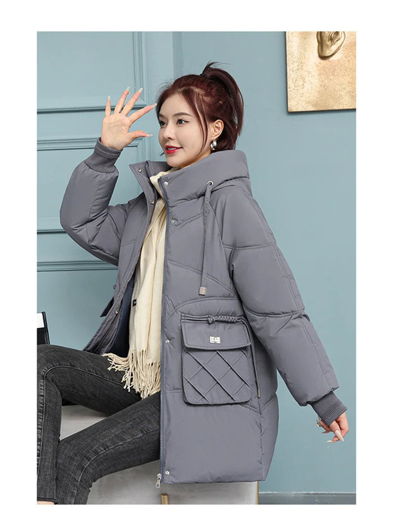 New Winter Women Jacket Coats Long Parkas Female Down Cotton Hooded Overcoat Thick Warm Jackets Windproof Female Outerwear