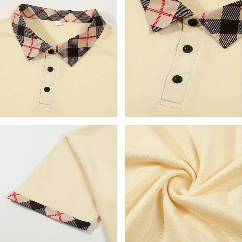 Summer men's short sleeved polo shirt business office lapel shirt Men's sports and casual top European and American plus size