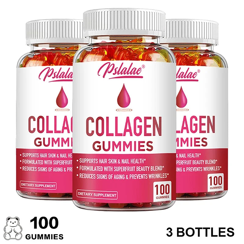 Collagen Gummies for Antioxidant Skin, Hair, Joints, Calcium Absorption, Digestion Immune System Health Supplement, Non-GMO