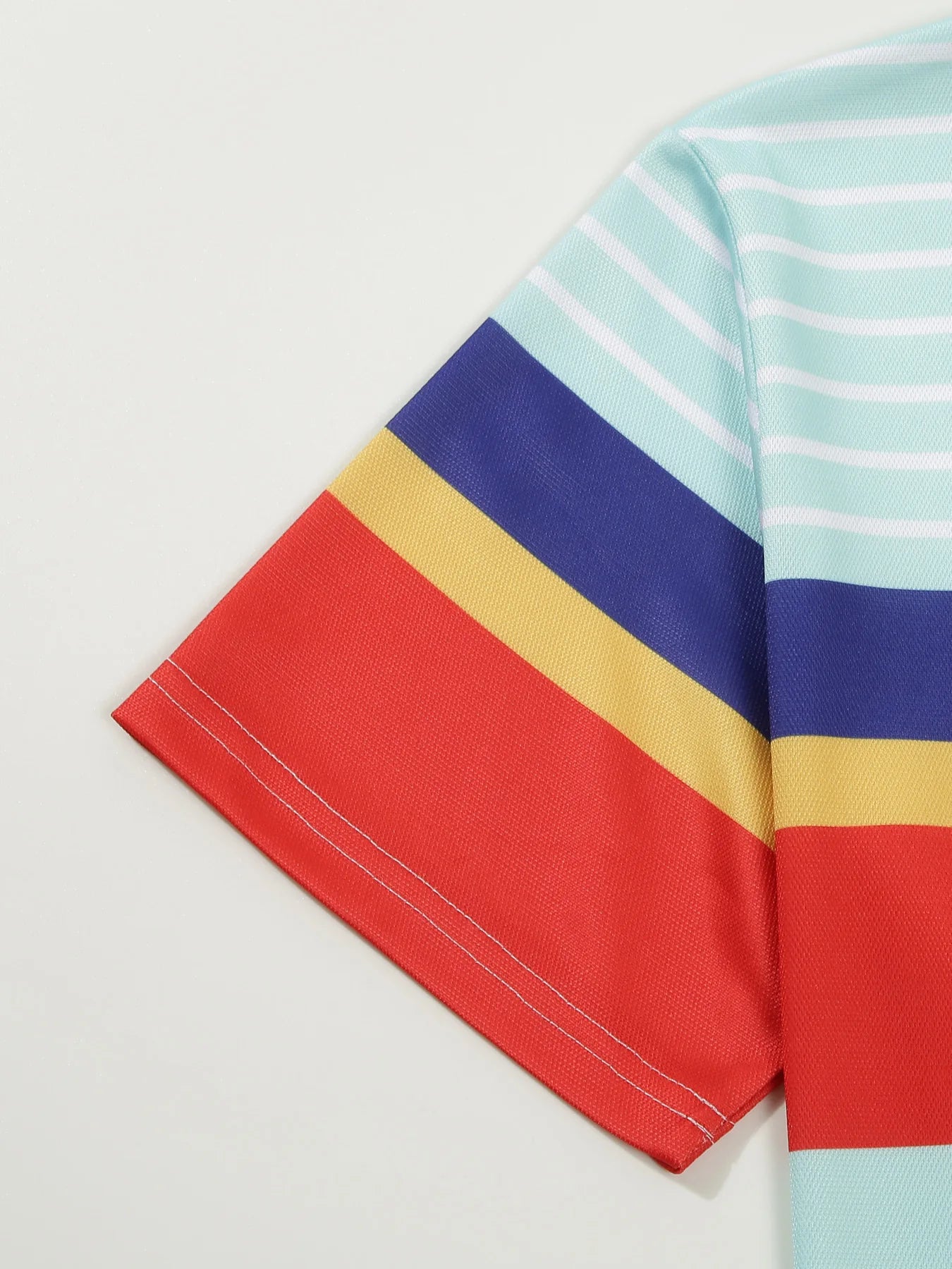 2025European and American ins cross-border 2024 summer new men's striped lapel short sleeved polo shirt casual contrasting polo