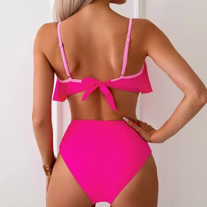 2025 New Sexy Brazilian Bikini Set Ruffle Swimwear Women Push Up Swimsuit High Waist Print Floral Bathing Suit Biquini Female