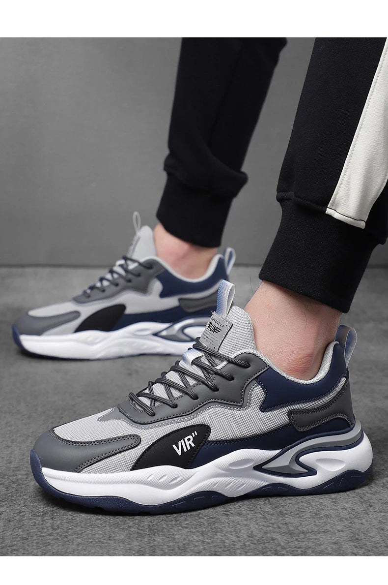 Spring and Summer New Breathable Mesh Casual Men's Running Shoes, Running Casual Sports Shoes, Anti-slip Lace-up Sports Shoes