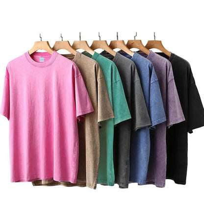 Y2K Pink Retro Motorcycle Street Print Men Tshirts Breathable T Shirts Loose Cotton Tee Clothing Casual Tops Brand Oversize Tees