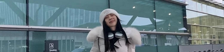 White Large Fur Collar down Jaet Women's 2025 Winter New Design Ultra Slim Lightweight Hooded White Du down Outerwear