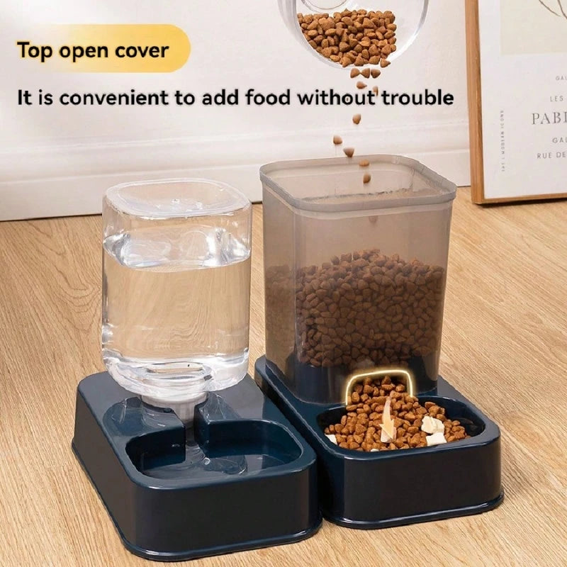 1/2 Pcs Pet Water Dispenser And 1 Pet Food Dispenser Set,  Cat Water Dispensers,  Pet Bowl Feeders