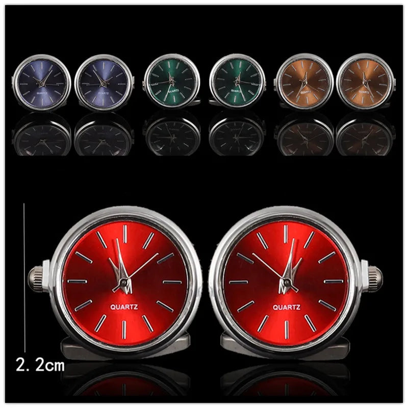 Luxury Cufflinks Watch Rotatable Electronic Functional Buckle Business Mens Cufflinks Gold Slivery Mechanical Watch Cuff Links
