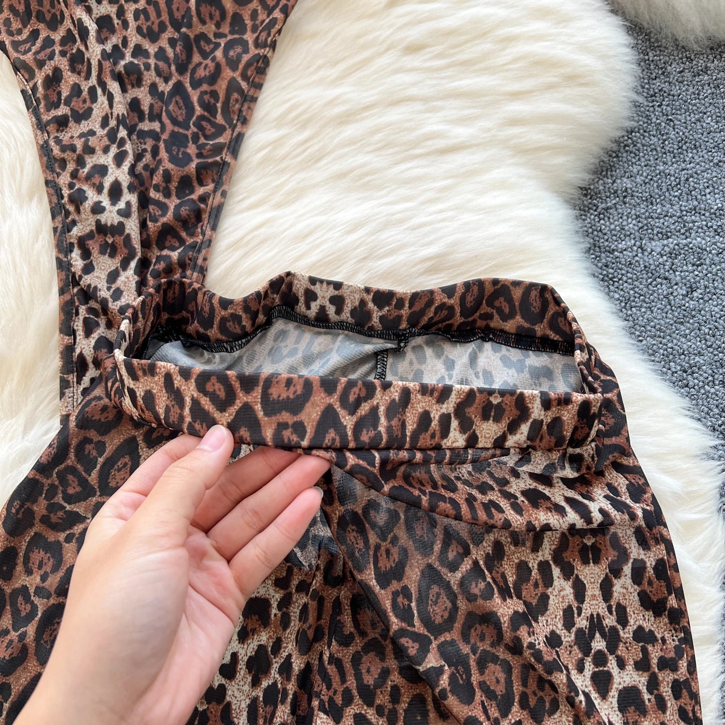 SINGREINY 2025 & 2026 Newest Leopard 2pcs Suits Women Sexy Strap Tops+Elastic Waist Flared Pants American Ins Fashion Hotsweet Sets