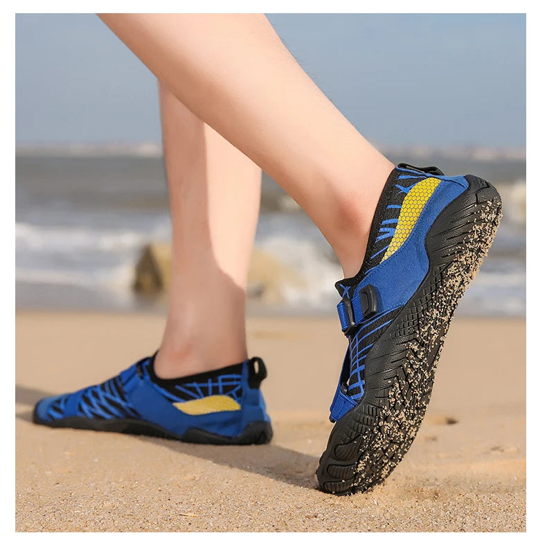Men Women Elastic Beach Barefoot Seaside Aqua Shoe Quick-Dry Breathable Surf Wading Shoe Non Slip Upstream Swimming Water Shoe