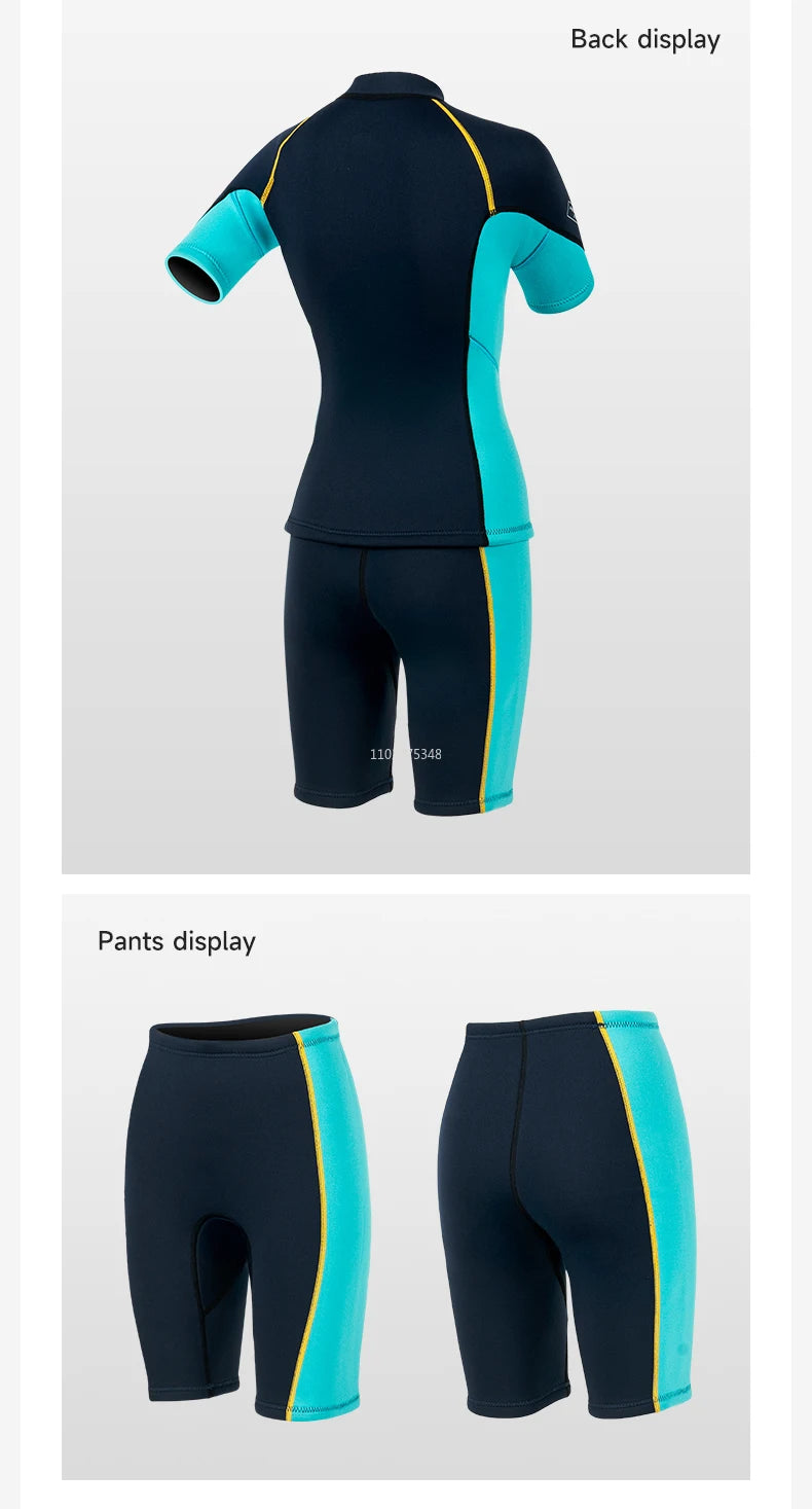 Wetsuit for Men Women Jacket Pants1.5mm Neopreno Diving Suit Short Sleeve Swimwear Snorkeling Surfing Swimsuits Kitesurf