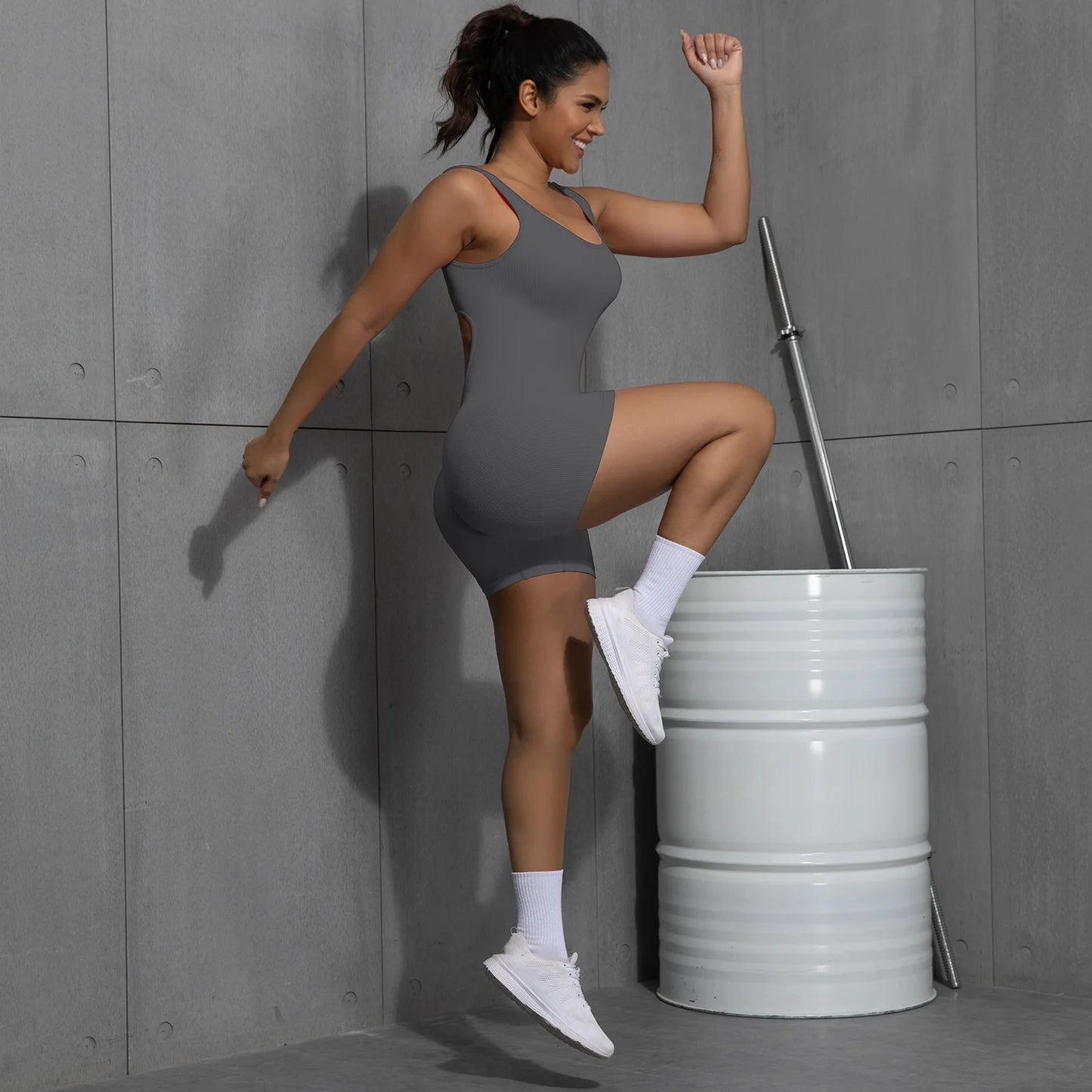 Sexy Backless Jumpsuits Women Sports Fitness Summer Fashion New Rompers Slim Casual Hollow Out Back Gym Bodysuit