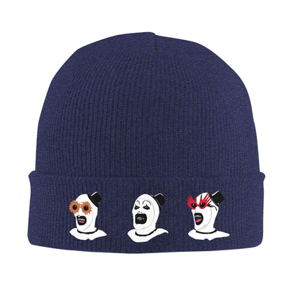 Funny Terrifier Horror Scream Movies Knitted Caps Women's Men's Beanies Winter Hat Acrylic  Crochet Melon Cap