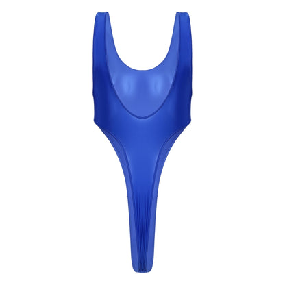 Womens Swimsuit 2022 New Glossy One-piece Swimming Bathing Suit Backless High Cut Bodysuit Sportwear Beachwear Swimwear