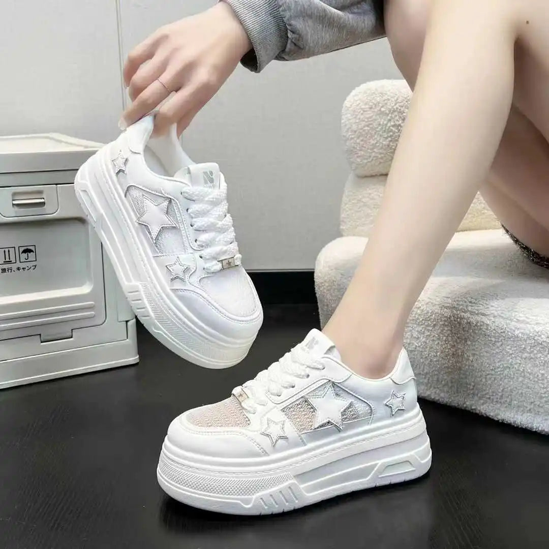 2025 New Korean Shoes Kawaii Platform Sneakers Women Vintage Vulcanize Spring Summer Casual Tennis Female Flats Footwear Zapatos