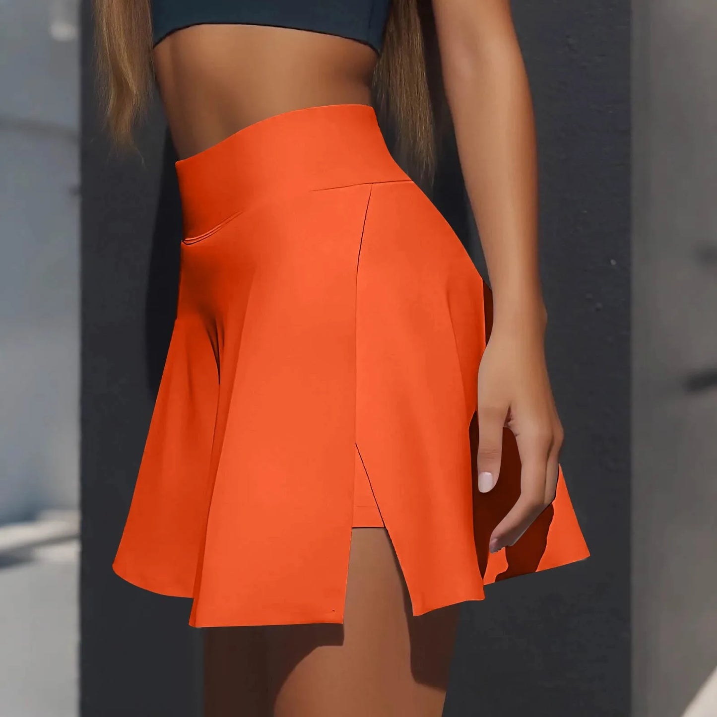 Women's Sports skirt Casual High Waist Gym Quick Dry Mini Skirts Solid Color Short Half faldas Sport tennis Pleated Skirt