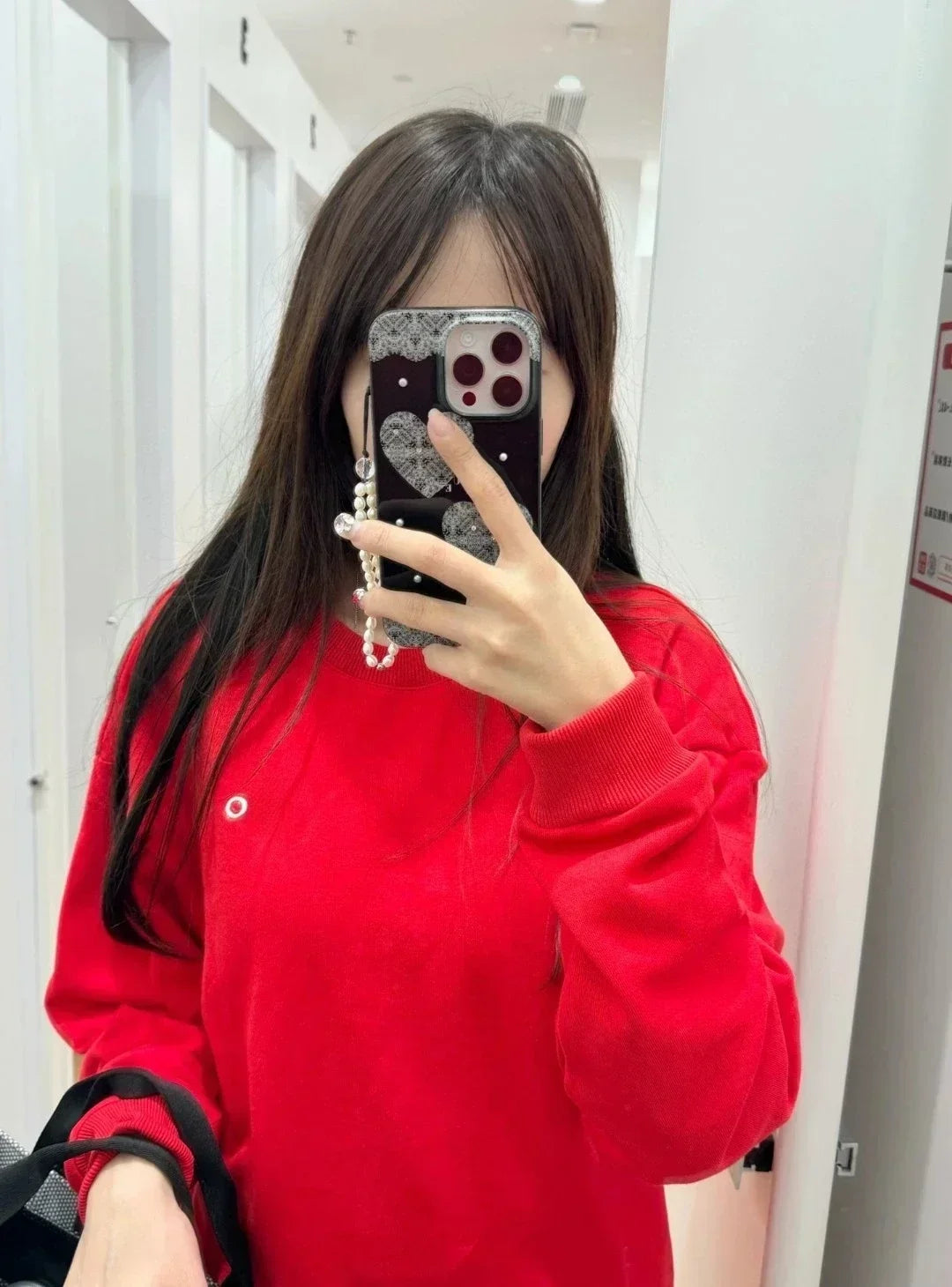 Black Red Classic Letter Loose Casual Pullovers O-Neck Solid Women's Sports Sweatshirts Fashion Long Sleeve Hoodies for Women