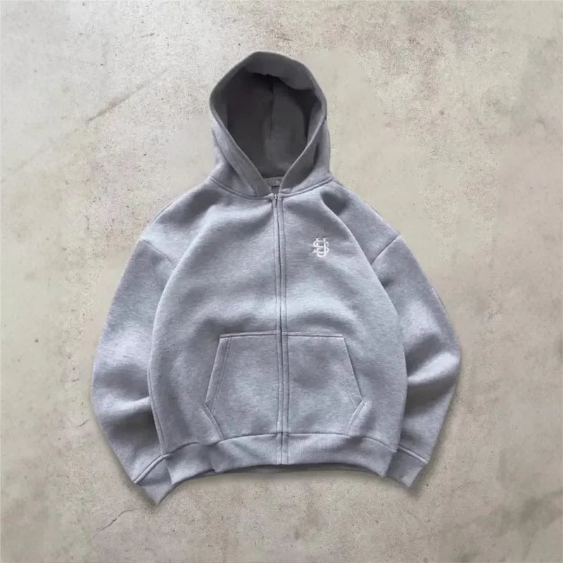 Y2k Retro Loose Straight Baggy Pants Men Tracksuit Pants Unisex Sweatpant Women Zip Embroidery Hip Hop Harajuku Casual Pant Goth