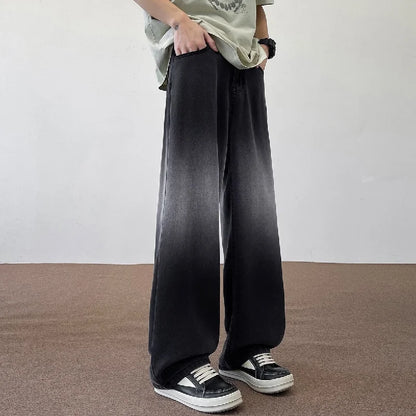 2025 Autumn 190 Tall Man 115cm Extra Long Length Jeans Plus Large Size Straight Barrel Wide Leg Pants Droop Ventilate Clothing