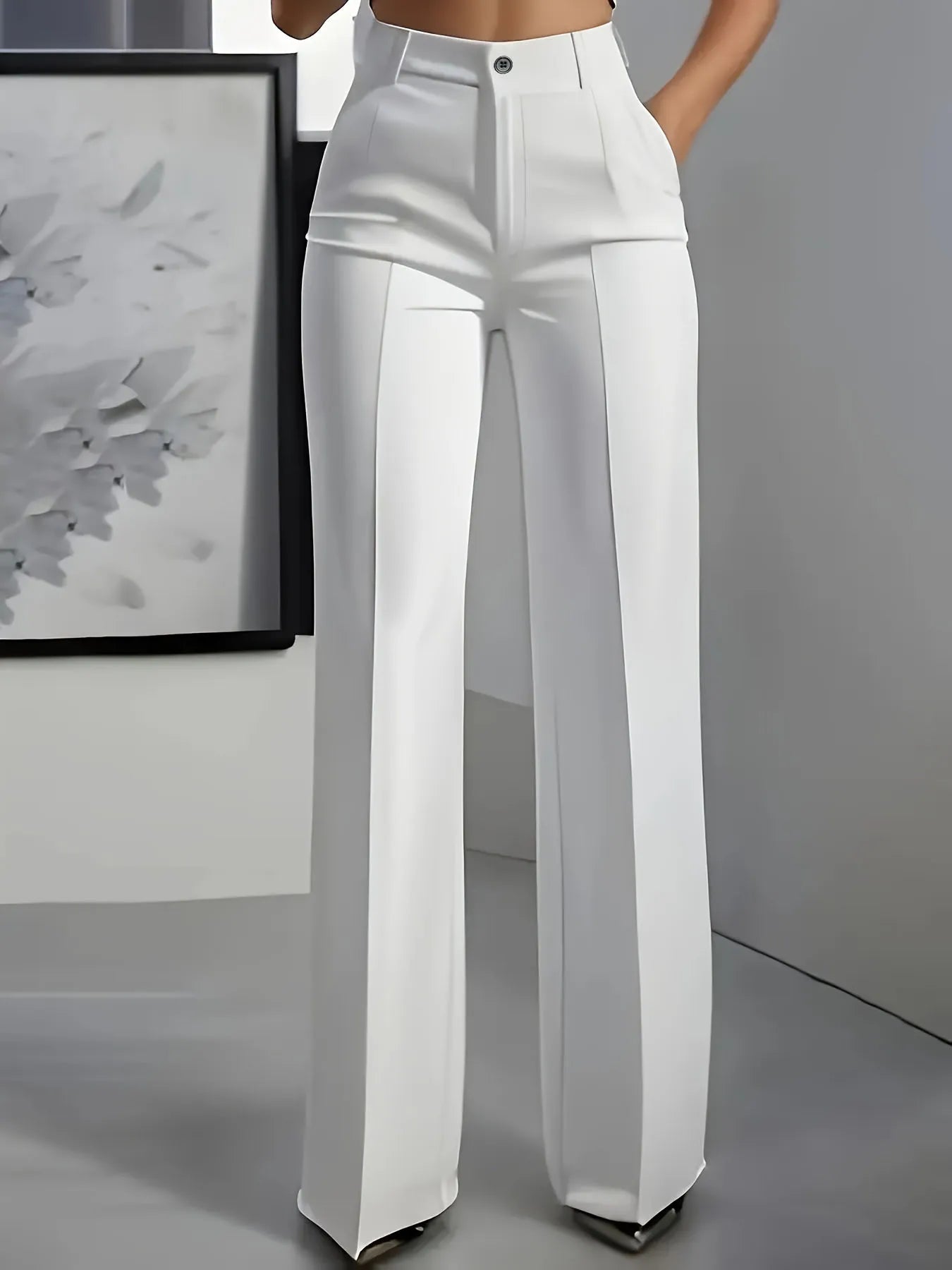 European and American cross-border 2025 new women's high-waisted, draped, straight-cut, simple suit pants for women
