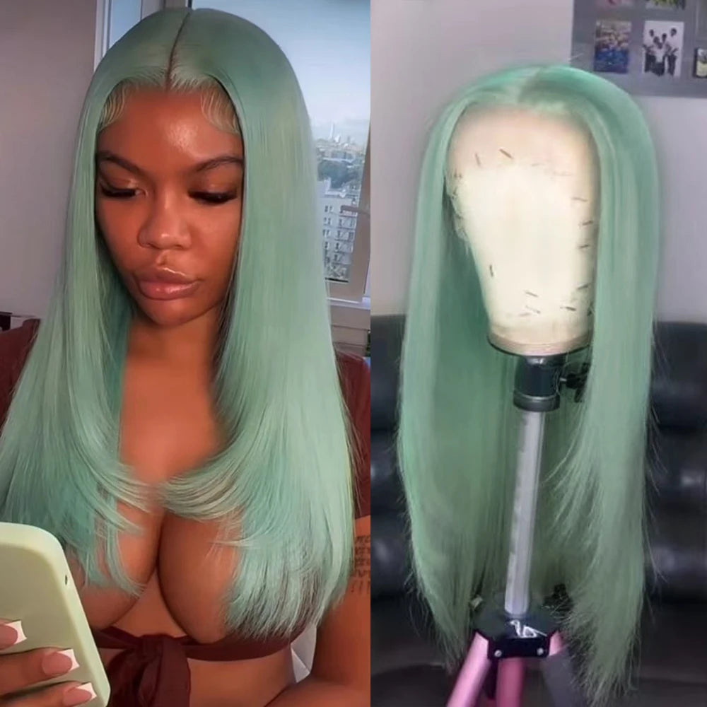 RONGDUOYI Pink Hair Layered Haircut Straight Lace Front Wigs Natural Hair Long Straight Cosplay Heat Fiber Synthetic Wig Purple