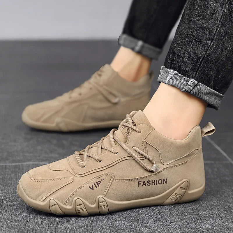Ankle Boots For Men 2026 Spring Man Casual Sneakers Non Slip Khaki Work Mens Shoe Short Boots Loafers Lace Up Zapatillas Hombre