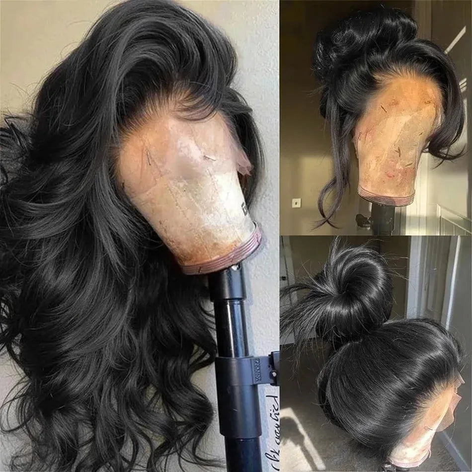 Black Body Wave Lace Front Wigs 13x4 Hd Lace Front Wig Synthetic Lace Frontal Wig 200 Density Preplucked Heat Resistant Cosplay