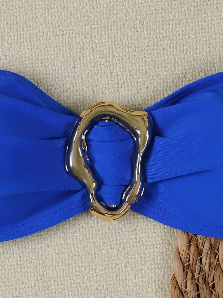 Women Strapless Bikinis Sets Summer Push Up Swimwear Two Pieces Suits Female Sexy Swimsuits Solid Color Lady Backless Beachwear