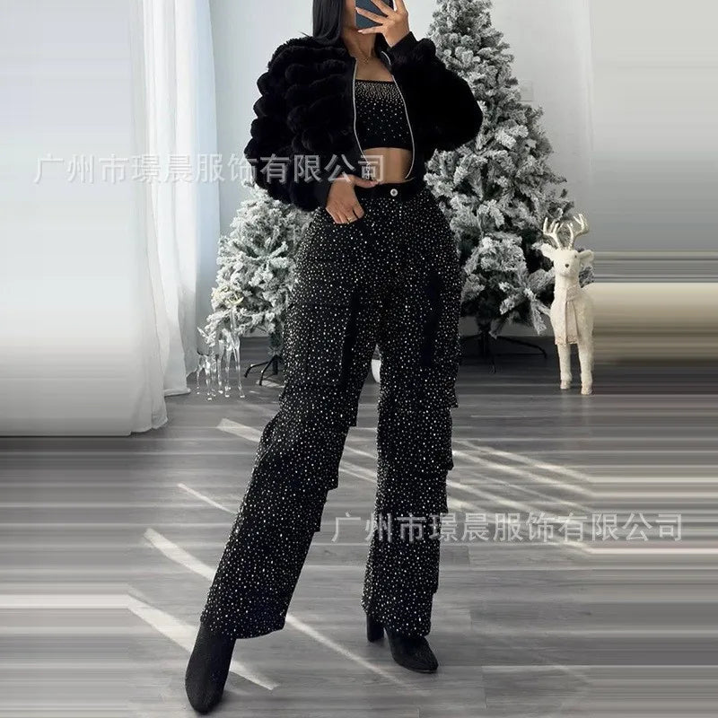 Y2K Bright Drill Women's High Waist Jeans Denim Work Pants Pocket Casual Baggy Streetwear Chic Daily Trousers 2025/2026 Spring Summer