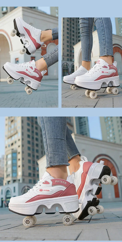 Rollers for Shoes Sports Shoes on Wheels Roller Skates Roller Skates for Girls Boys Roller Skates Shoes with Wheels