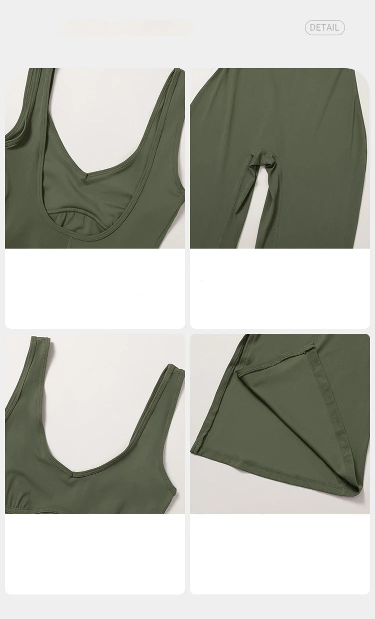 Backless Romper for Women Workout Set Sportswear Jumpsuit Fitness Bodysuit Women Tracksuit Gym Clothes One-piece Playsuit Set