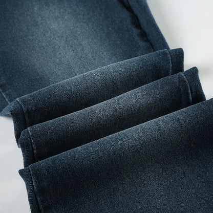 Flare Pants Jeans Women Embroidery Boot Cut Low Waist Washed Distressed Pockets Floor Length Streetwear 2025 Denim Trousers