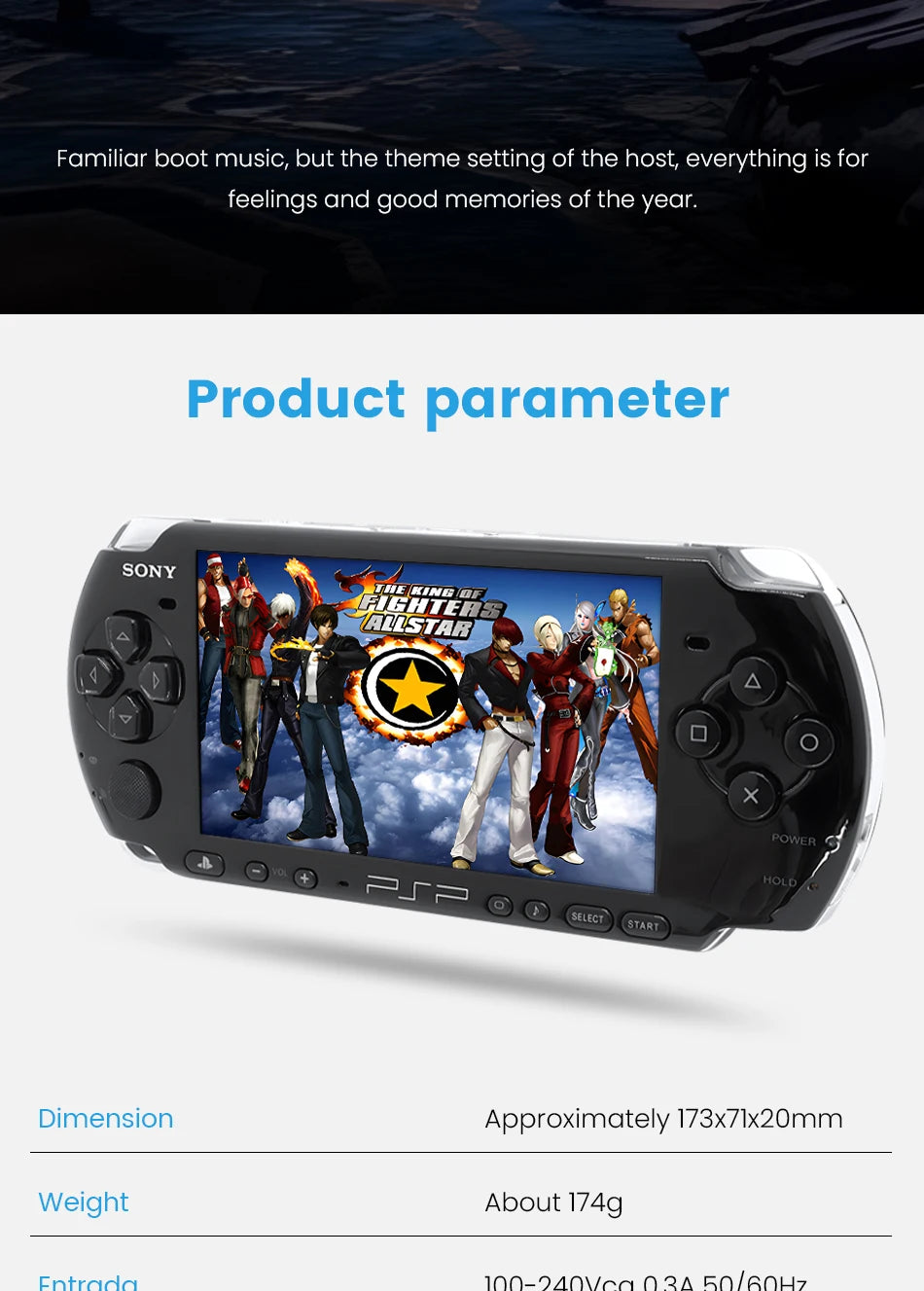 PlayStation PSP3000 Game Console (PSP-3006) PlayStation Handheld GBA Arcade Game Console+(Free Games) No UMD function